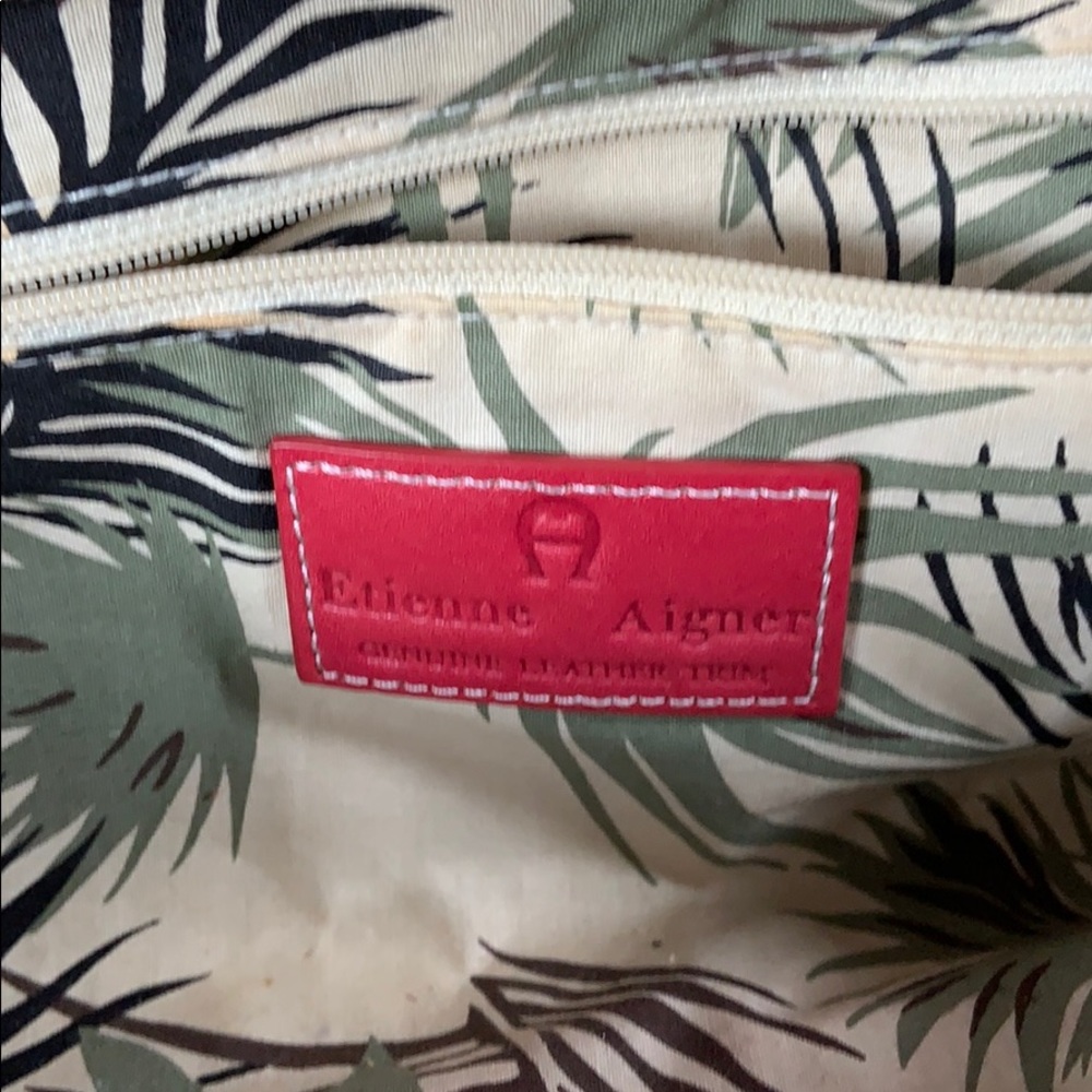 Etienne AIGNER basket handbag wicker & leather - Picture 8 of 12